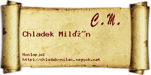 Chladek Milán névjegykártya